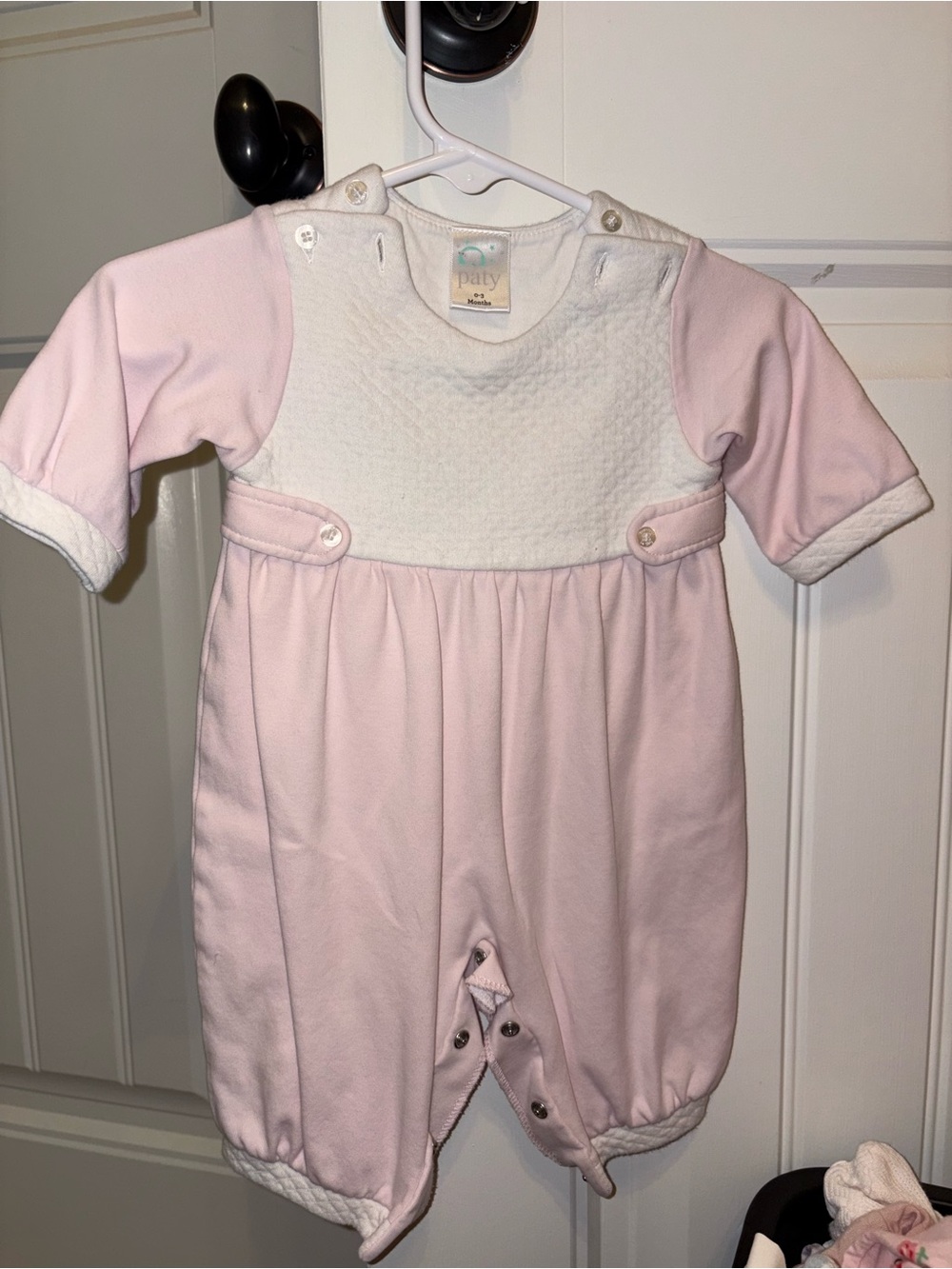 Paty Soft Pink & White Baby One-Piece Bodysuit